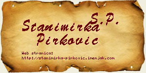 Stanimirka Pirković vizit kartica